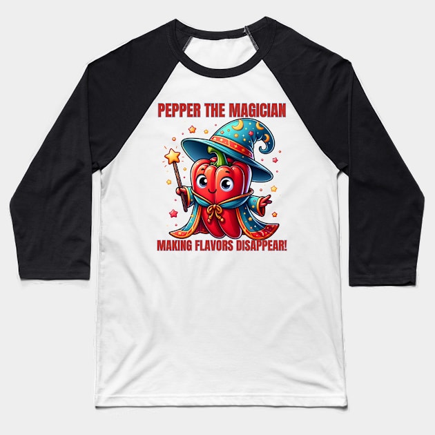 Pepper the Magician - Spicy Spells Baseball T-Shirt by vk09design